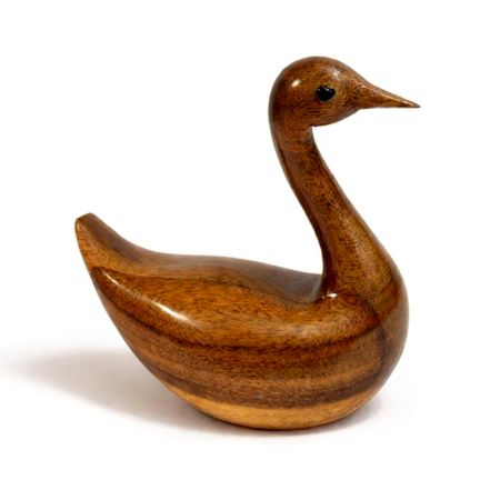 Handmade Wood Duck Sculpture for Table Decor